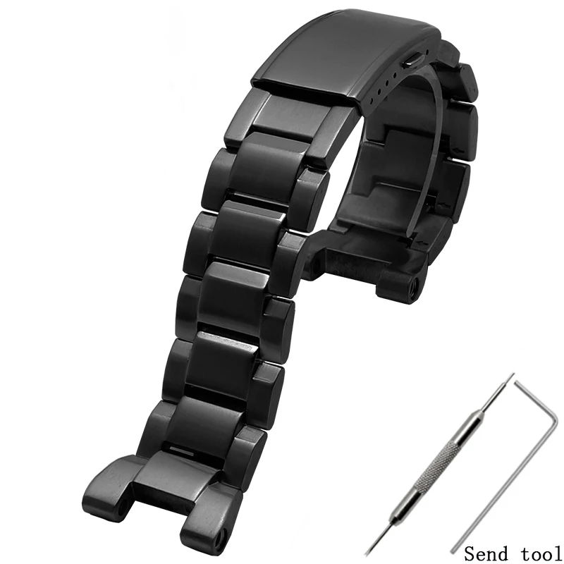 Men's Premium Waterproof Solid Stainless Steel Strap 26MM  for Casio GST-B100 S130 W300GL 400G W330 GST-W120L s120 W130L S100