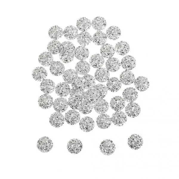 

2x 50PCS Silver Resin Rhinestone Round Flatback Embellishments for Scrapbooking