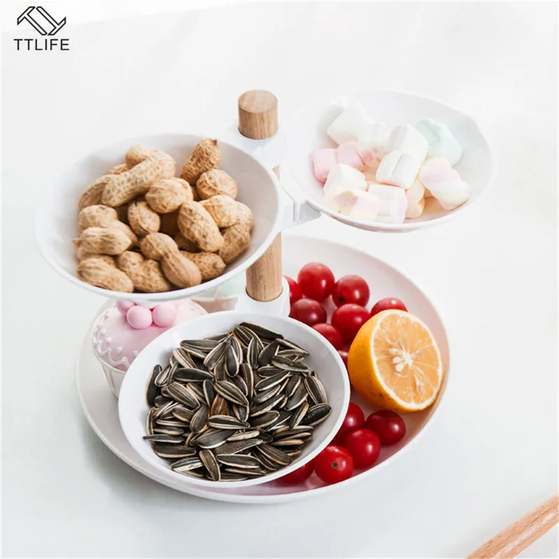 4 слоя сушеных фруктовых тарелок роторный торт десерты стенд Кондитерские