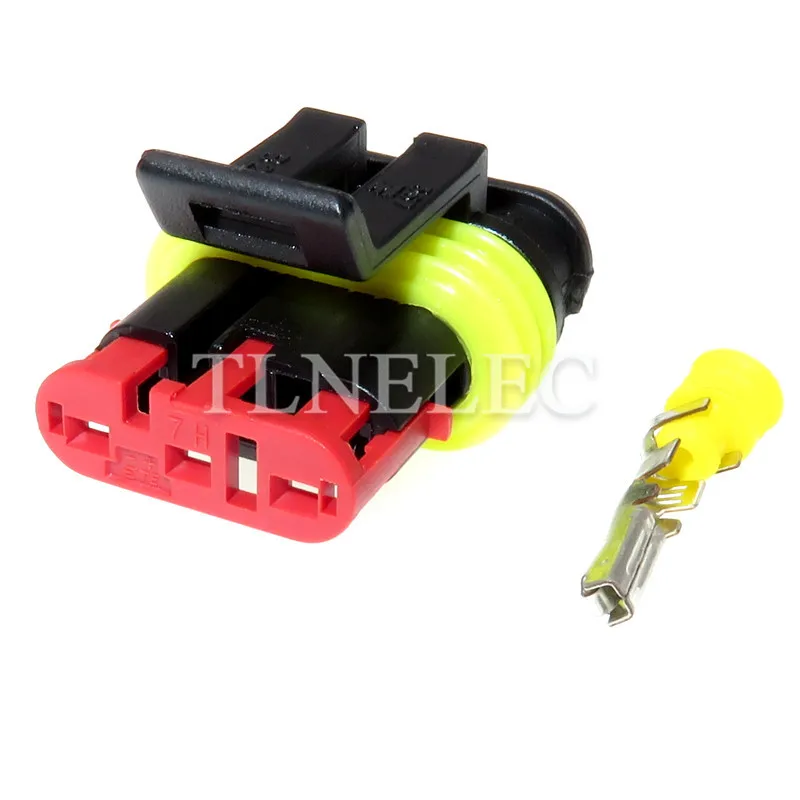 282087-1 282105-1 TE Tyco Amp 3 Pin Way Мужской Женский Водонепроницаемый Электрический авто жгут