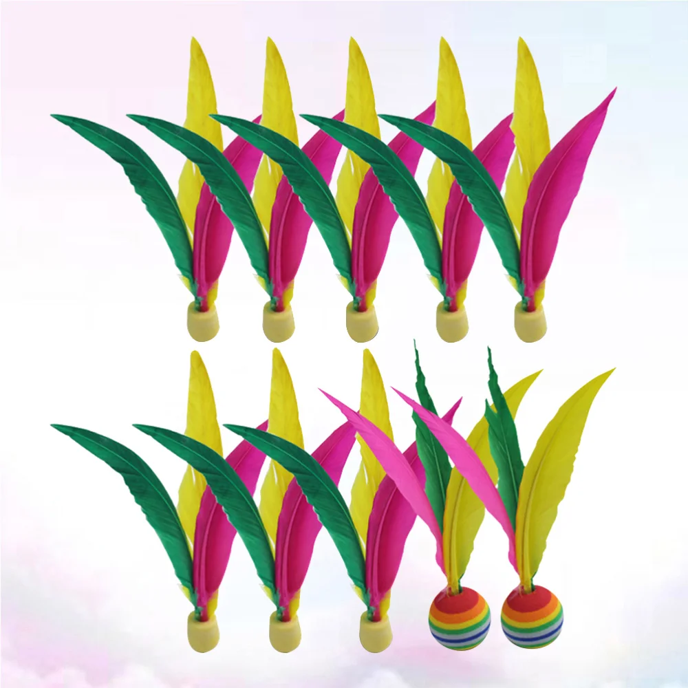 

10 PCS Board Badminton Three Feathers Balls Outdoor Shuttlecock for Beach Kids Children