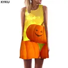 Женское платье с тыквой KYKU, летнее готическое платье в стиле Харадзюку, сексуальное платье с запахом,