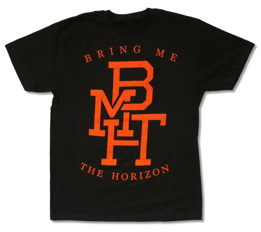 Bring Me The Horizon черная футболка с оранжевым логотипом новая для взрослых молодежи