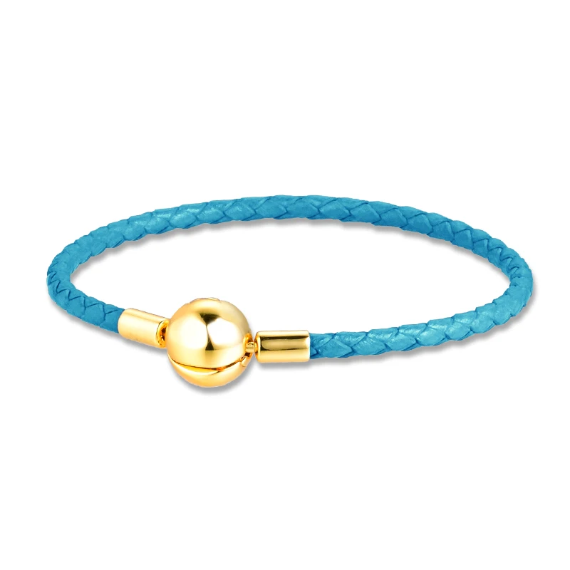 

Ювелирные изделия из стерлингового серебра 925 пробы Небесно-Голубой тканый кожаный браслет блестящая застежка один кожаный браслет для женщин Сделай Сам изготовление pulsera