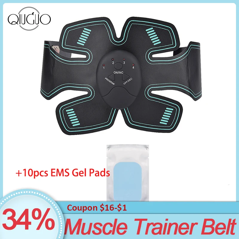 Тренажер для мышц брюшного пресса Ems массажный Стимулятор вибрационный фитнес