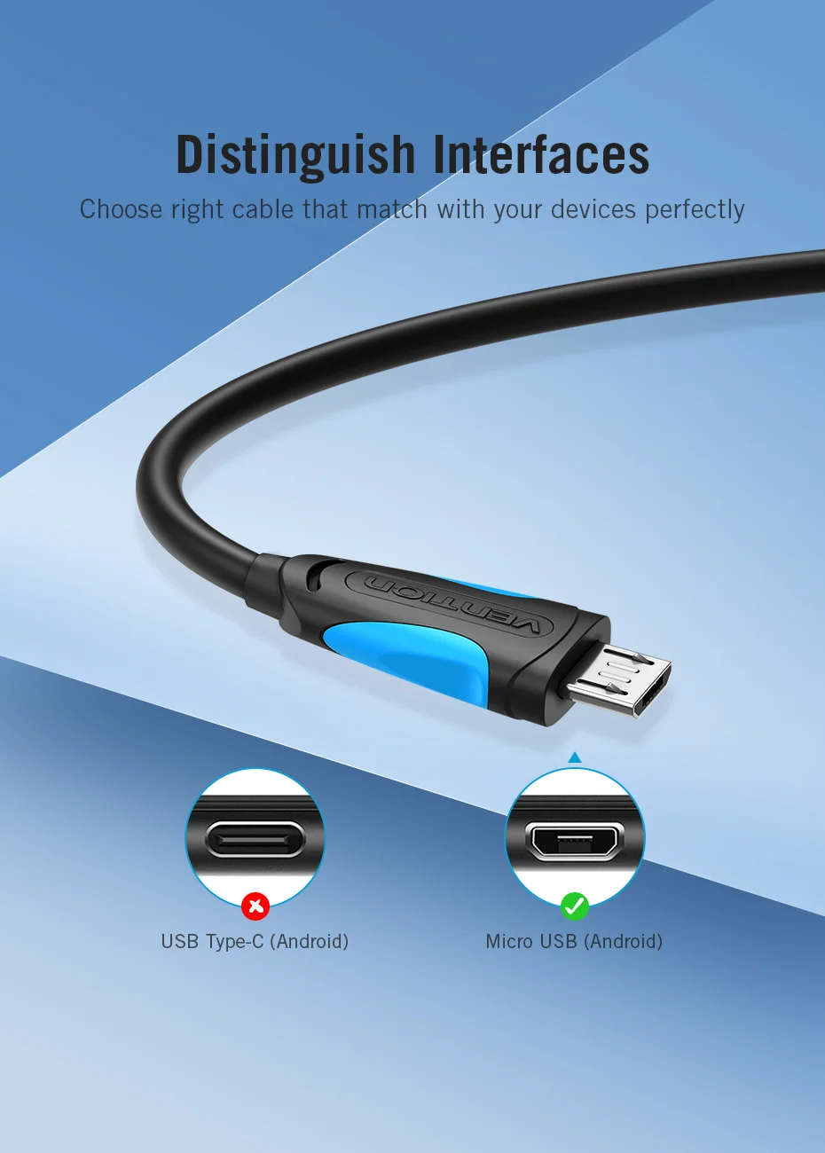 Vention Micro USB кабель 2A Быстрая зарядка USB кабель для передачи данных для samsung Xiaomi LG планшета Android мобильного телефона usb зарядный шнур
