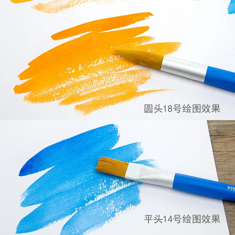 1pc Japan Sakura Watercolor Nylon Fiber Paint Brush Round/Flat Special Use Gouache Acrylic Oil Painting Art Supplies |