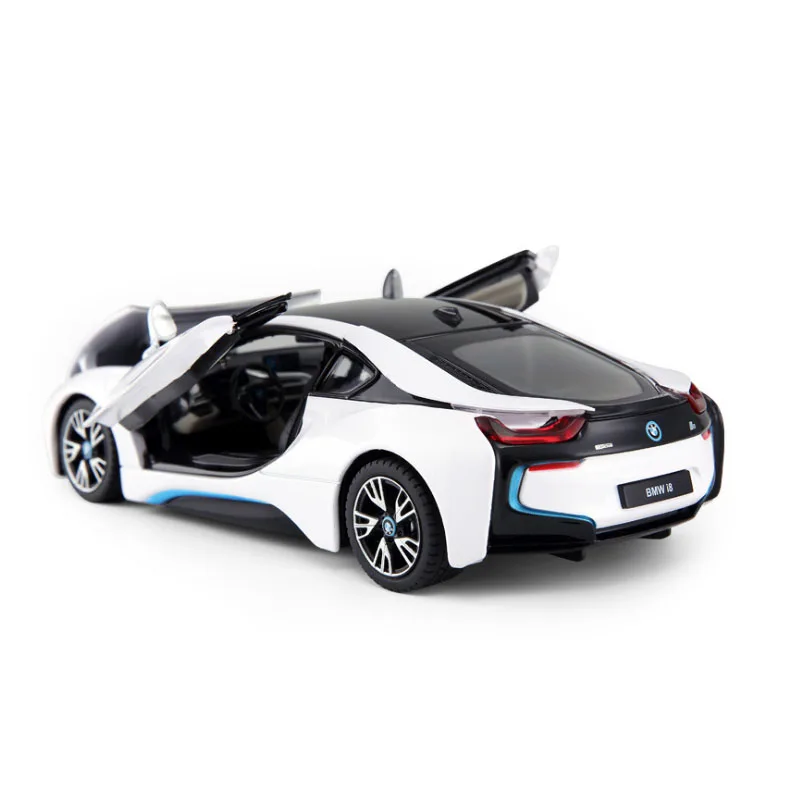 Rastar 1:24 литая под давлением I8 с открытым верхом бело-синяя черная спортивная