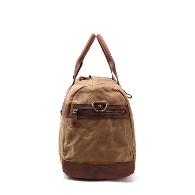 Винтажные новые холщовые кожаные дорожные сумки с масляным воском для мужчин s M333