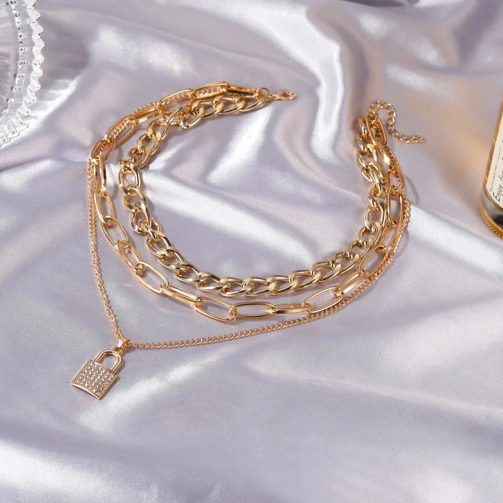 Цепочка многослойная женская с кулоном в виде змеи сердца и дерева | Украшения