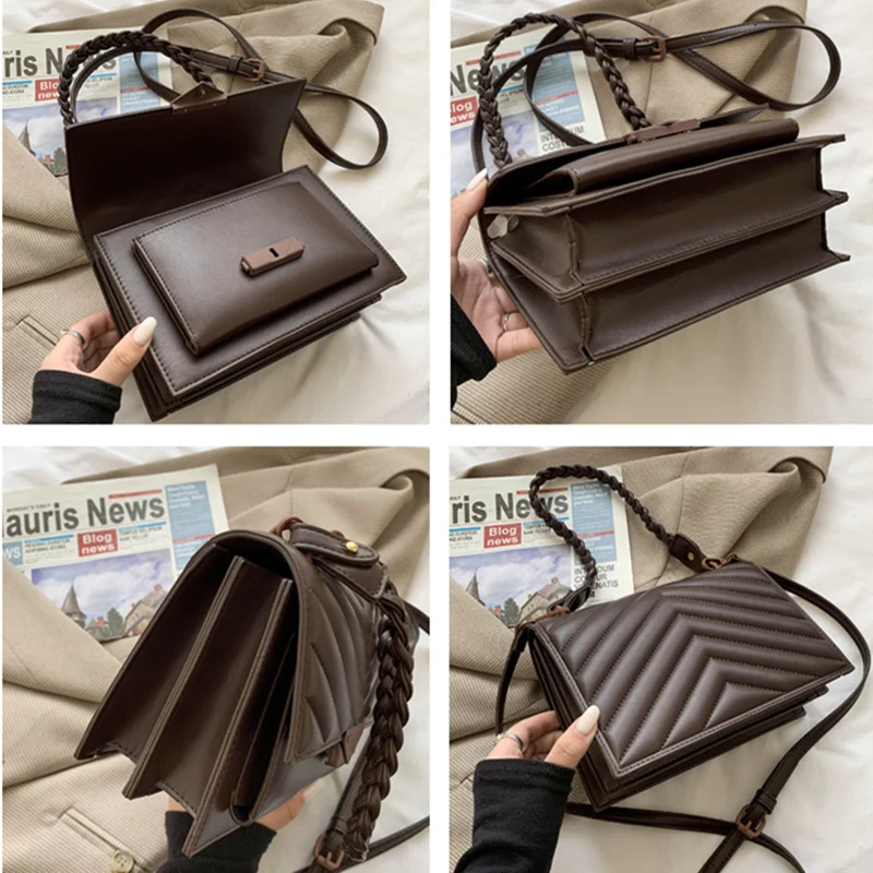 

Hight Quality Women Shoulder Crossbody Bags 2021 New Retro Leather Handbags Luxury Design Ladies Messenger Bags Female Purses