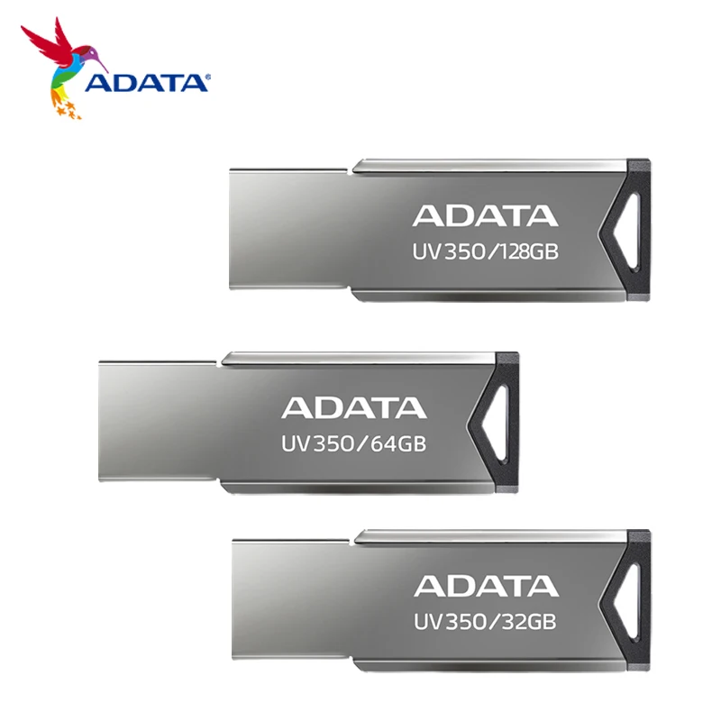 100% оригинал ADATA USB 3,2 флэш-накопитель UV350 32 Гб 64 Гб 128 ГБ металлическая карта памяти высокая скорость U диск Флешка для компьютера