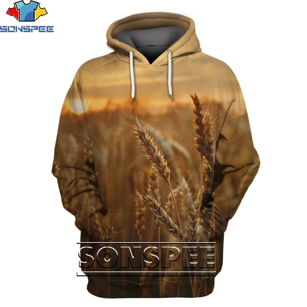 

SONSPEE 3D Field Theme Fashion Casual Loose Round Neck Hoodie Men/Women Original Ecological Trend Personality Harajuku Style