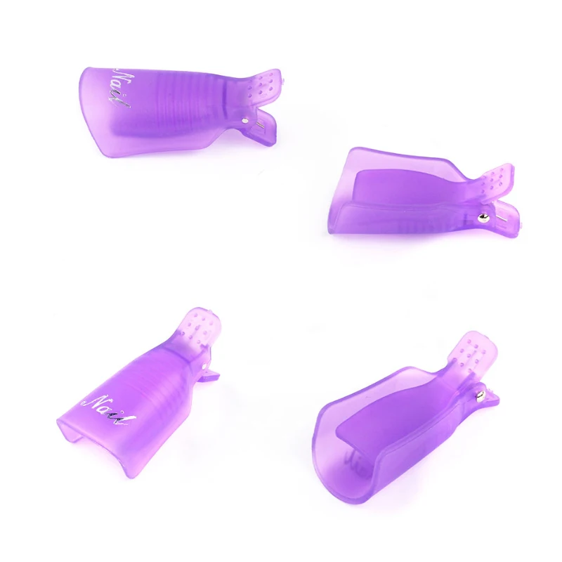 

10pcs Wearable Acrylic Nail Clip Nail Polish Removers Plastic Nail Art Soaker Caps Clip UV Gel Tool Resurrection Clip EF