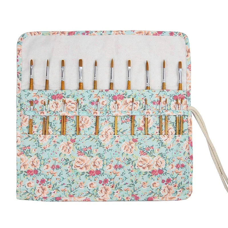 20 карманов художественная краска кисти чехол рулон ручка держатель полотняная