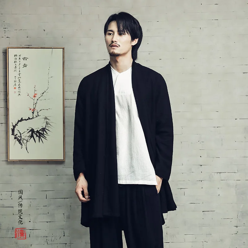 Кимоно в китайском стиле винтажный кардиган японском женское свободное юката