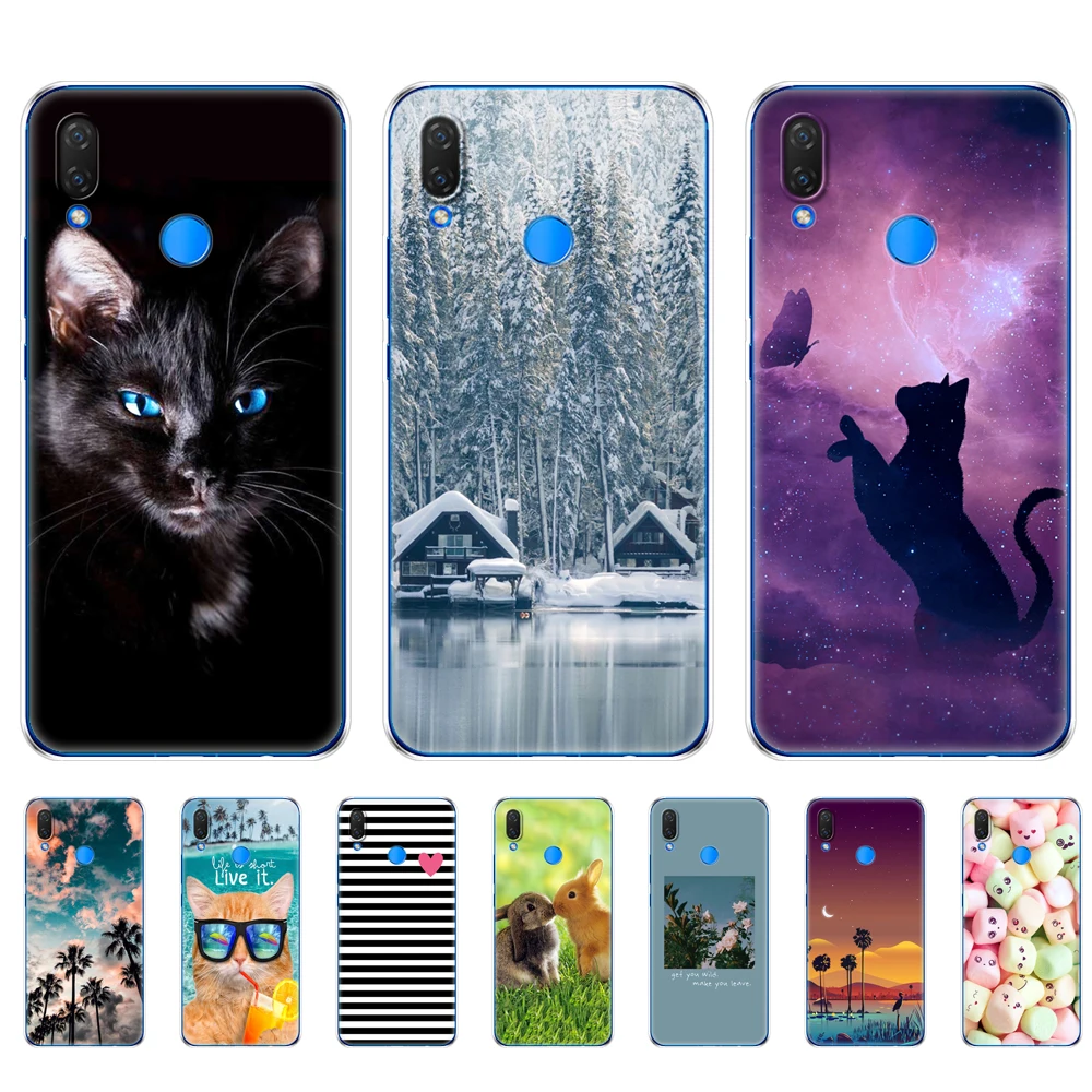 Силиконовый чехол для huawei Nova 3 3i 3e мягкий из ТПУ Nova3 nova3i INE LX2 LX9 задней панели