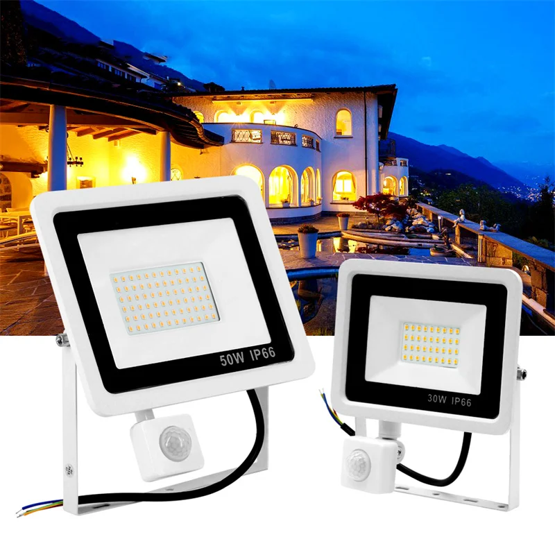 

1pc 10W LED Flood Light With Motion Sensor Waterproof 220V Projector Lamp Outdoor Spotlight for Garden Street