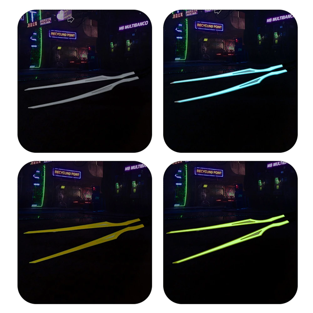 

2Pcs Motorcycle Helmet Light Strip LED Cold Light Night Riding Signal Luminous Modified Sticker Waterproof