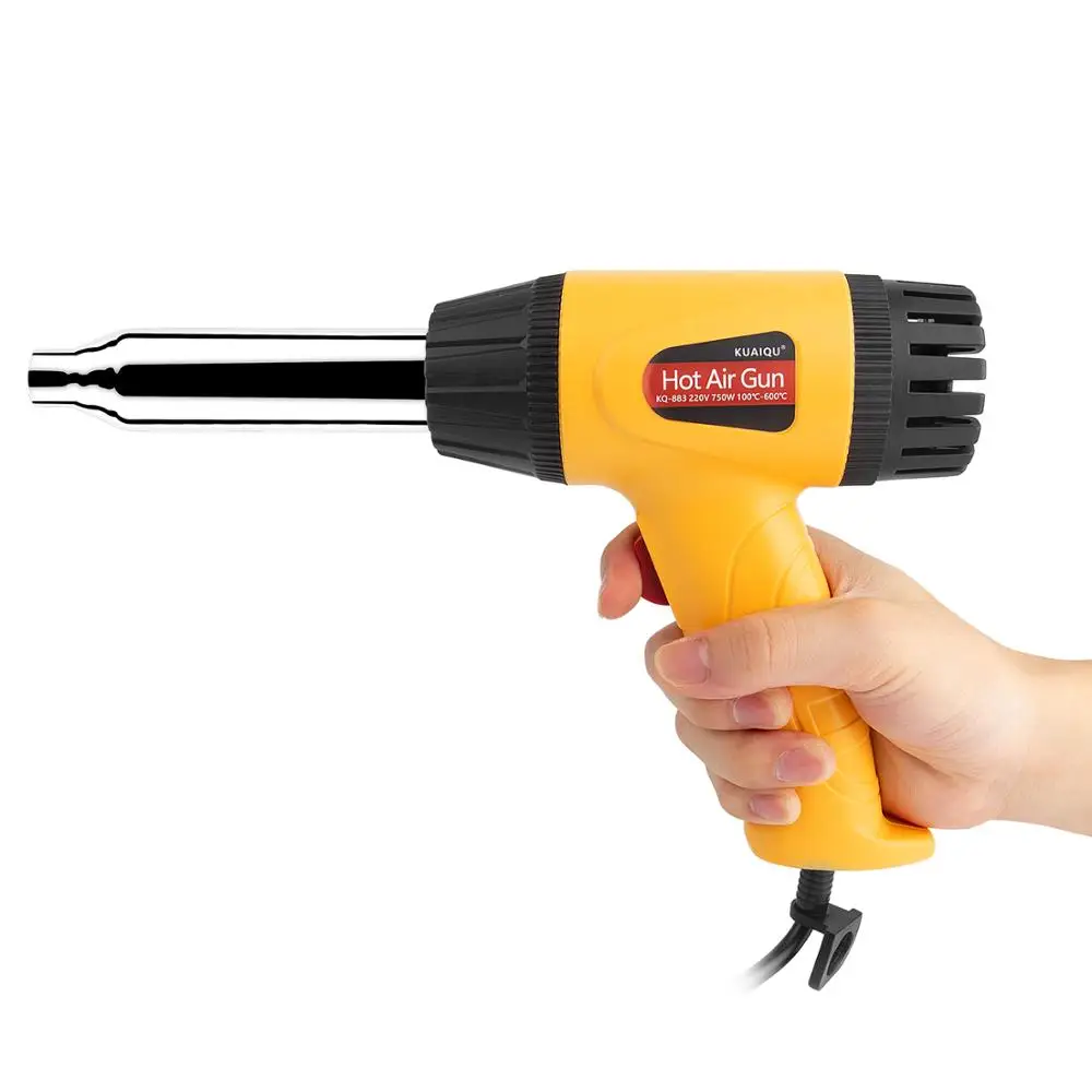 

220V Heat Gun Electric Hot Air Gun 750W Variable 2 Temperatures Industrial Power Tool with 2 Nozzle Free spare heater 100~600