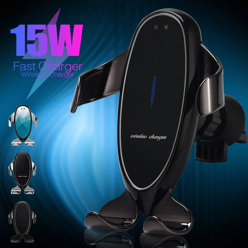 

Automatic Clamping Car Wireless Charger Holder Mobile Phone Air Vent Mount Car Phone Stand For iPhone 12Pro Max Xiaomi 11 Huawei