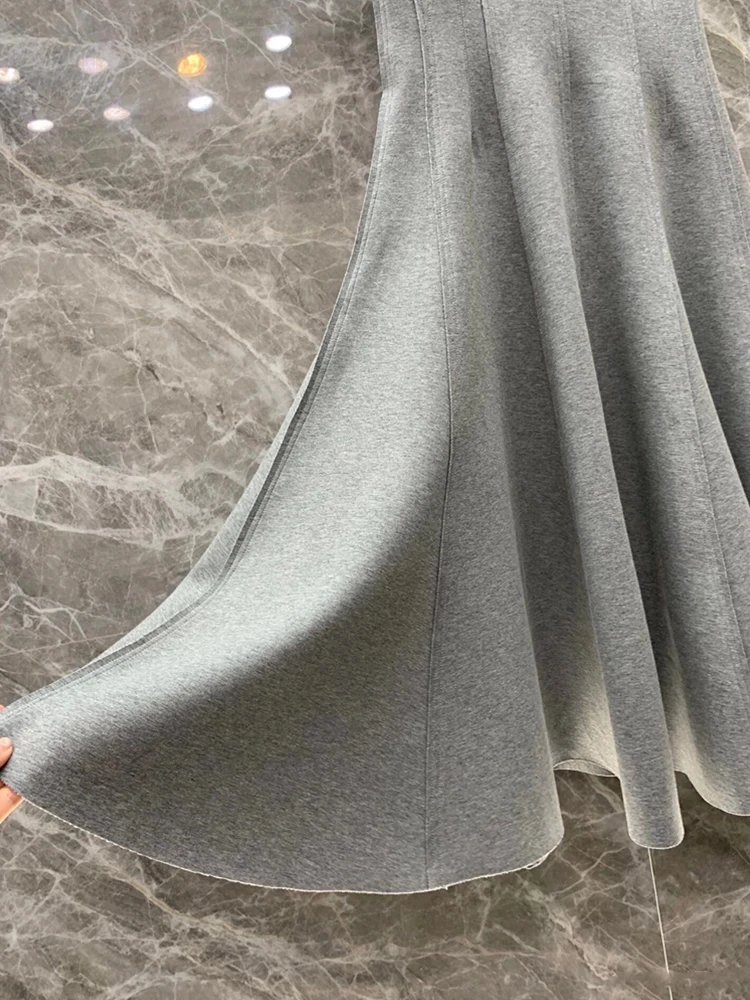 

Big brand winter ladies knitted pure cotton vest V-neck sexy dress2020New women's fashion party big posing elegant tutu skirt XL