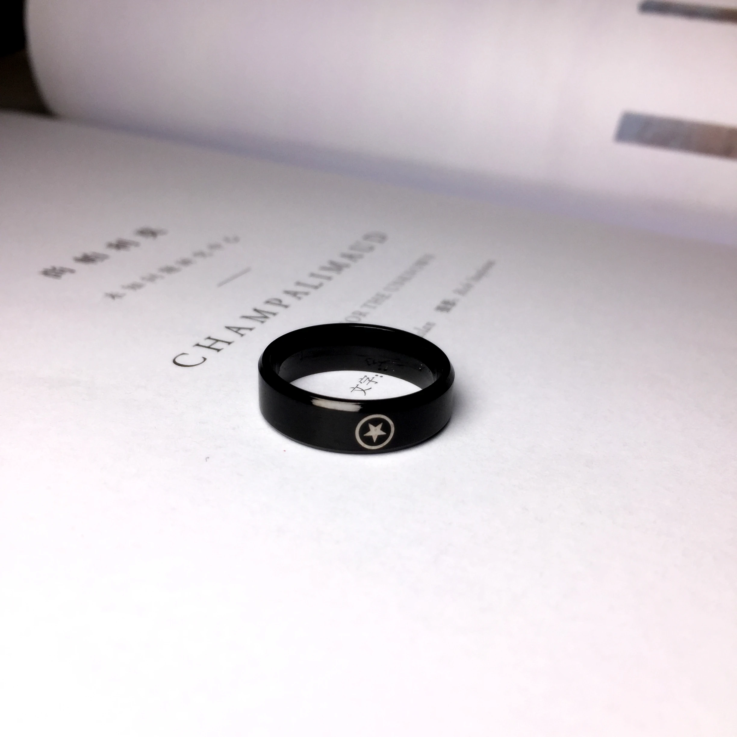 Мужское и женское кольцо с титановой звездой MANGOSKY 8 мм | Украшения аксессуары