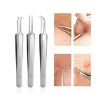 Пинцет с иглой для удаления чёрных точек, прыщей и прыщей, 3 шт.лот