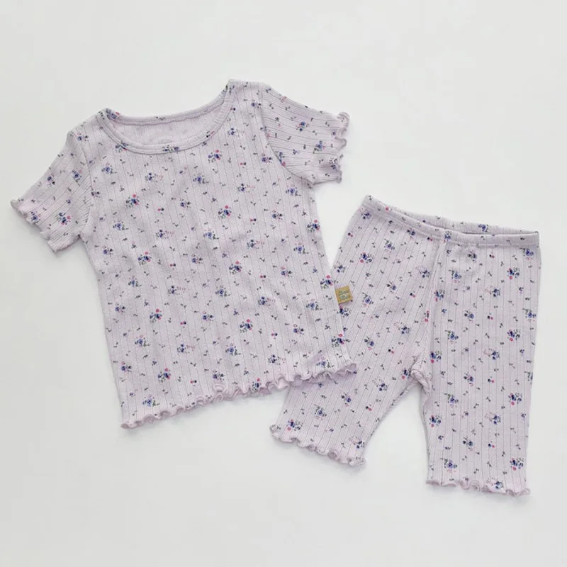 Engepapa-ropa de manga corta y pantal&oacute;n para beb&eacute;, ropa bonita Floral para el hogar, 2 uds., para exteriores, novedad de verano 2021-4