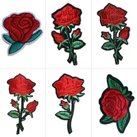 red rose flower embroidered patch jackets jeans t shirt sticker patches for clothes accessories for sewing ironing applications