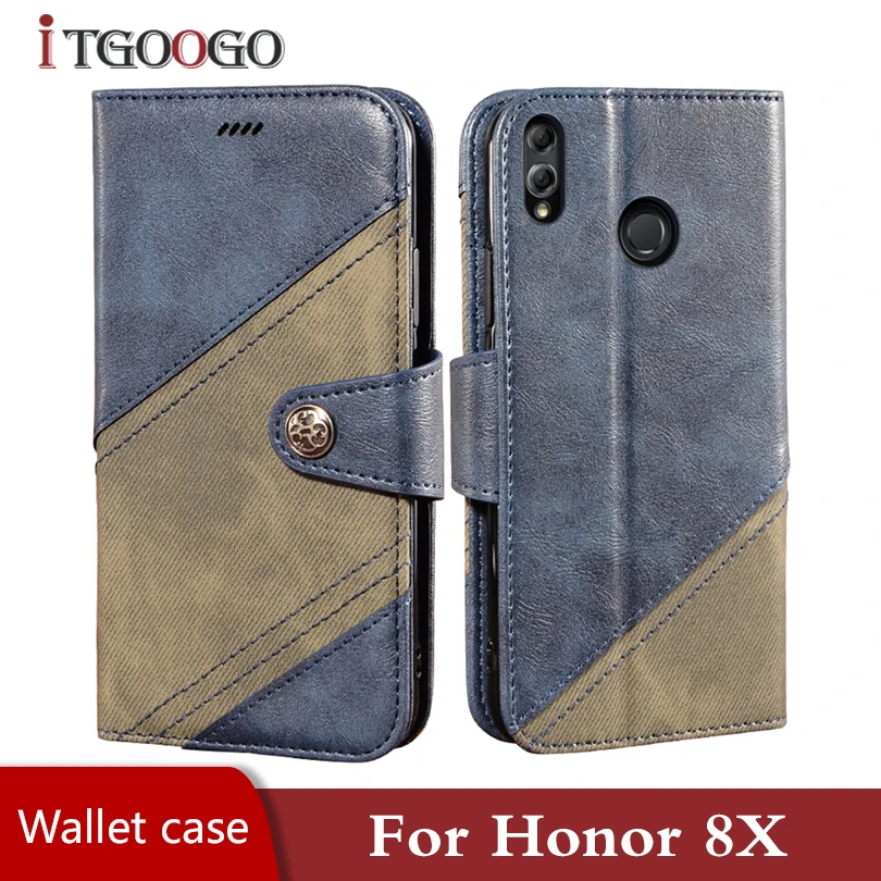 Мобильный чехол для honor 8x pu кожаный бумажник книжка Магнитный противоударный