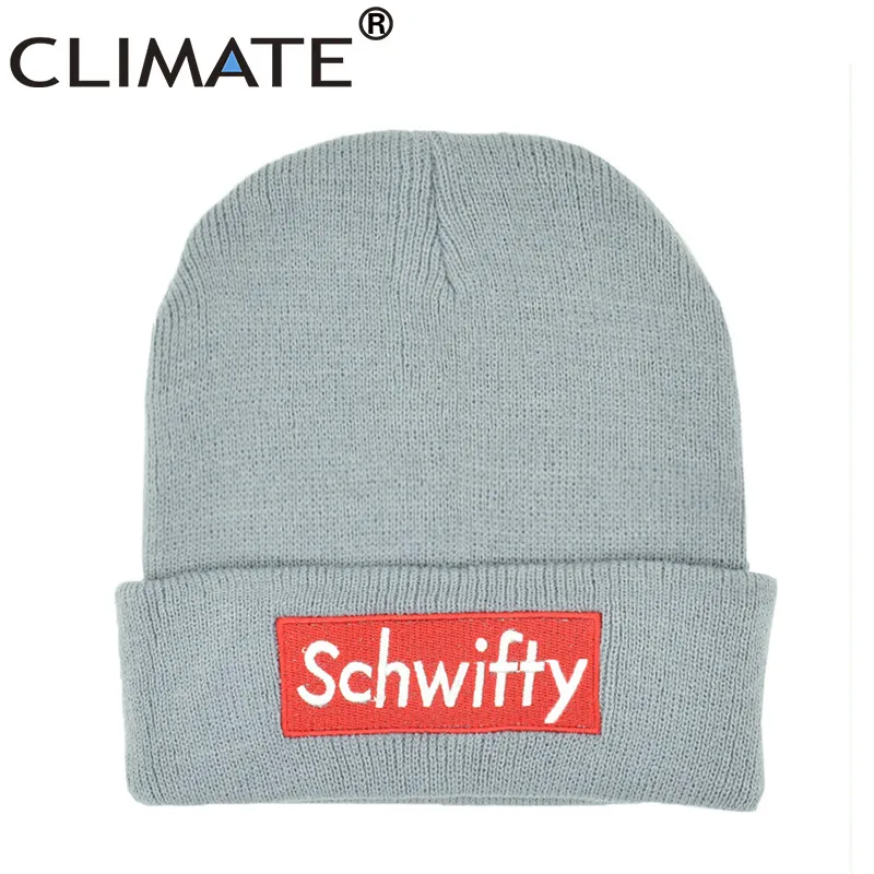 SCHWIFTY/шапка с логотипом Rick marty, теплые зимние шапки Skullies для мужчин и женщин, теплые вязаные черные шапки для мужчин и женщин - Цвет: Gray
