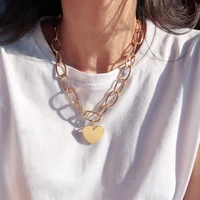 2022 new fashion women exaggeration heart pendants thick chain necklaces women sexy party necklace valentine lovers gift jewerly