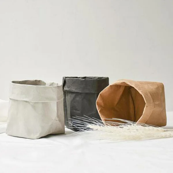 Многоразовый моющийся пакет из крафт бумаги многофункциональный для хранения