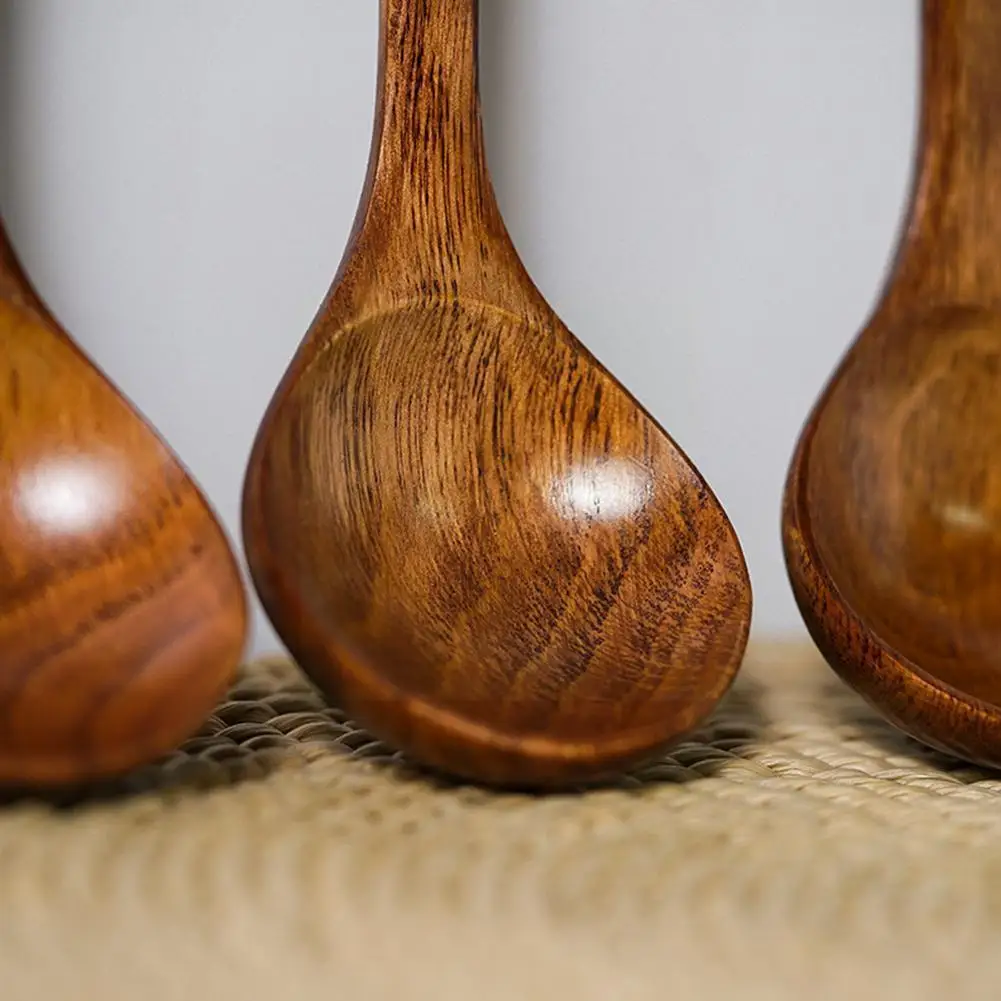 

Kitchen Long Handle Wooden Spoon Dessert Rice Soups Spoons Wooden Cooking Teaspoon Accessories Kitchen Spoon Gadgets Spoons N1Q9