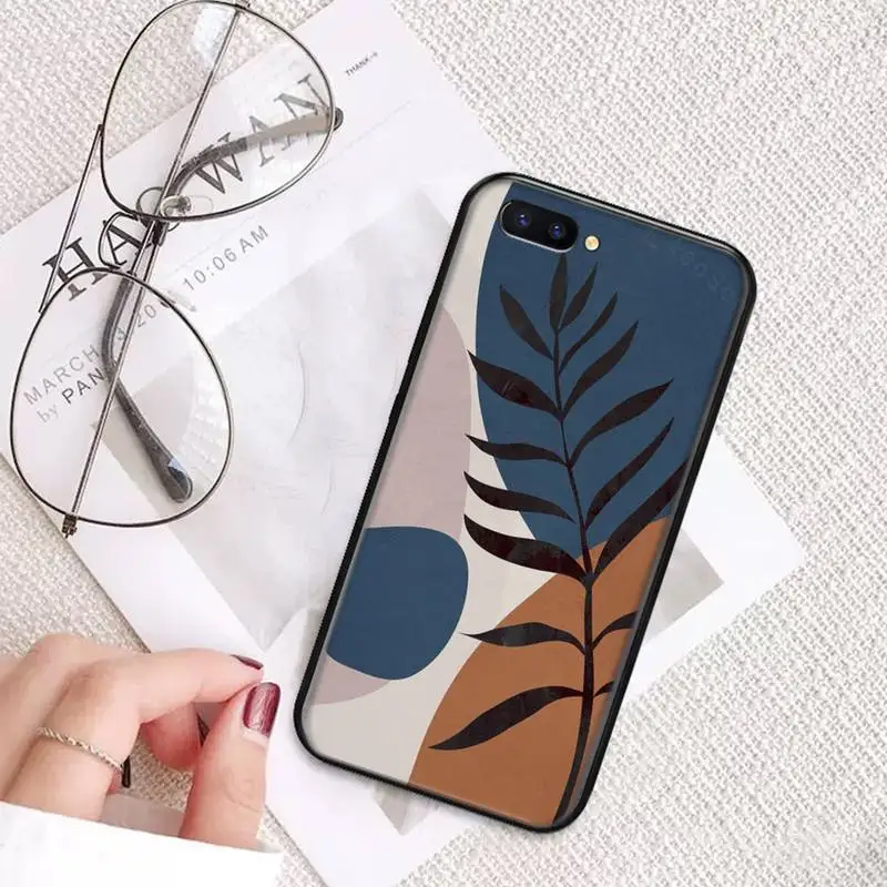 

Art Retro Abstract Geometry leaves Phone Case For OPPO A ax 3 5 3 37 57 59 37 73 75 83 71 2018 11 1k s PRO