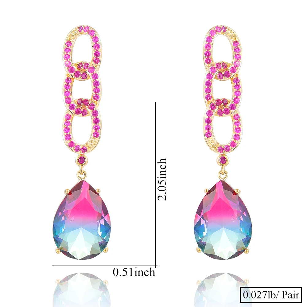 

Luxury Romantic Lucky Crystal Elegant Shiny Dangle Earrings Jewelry For Women Bridal Wedding Party Show High quality wholesale