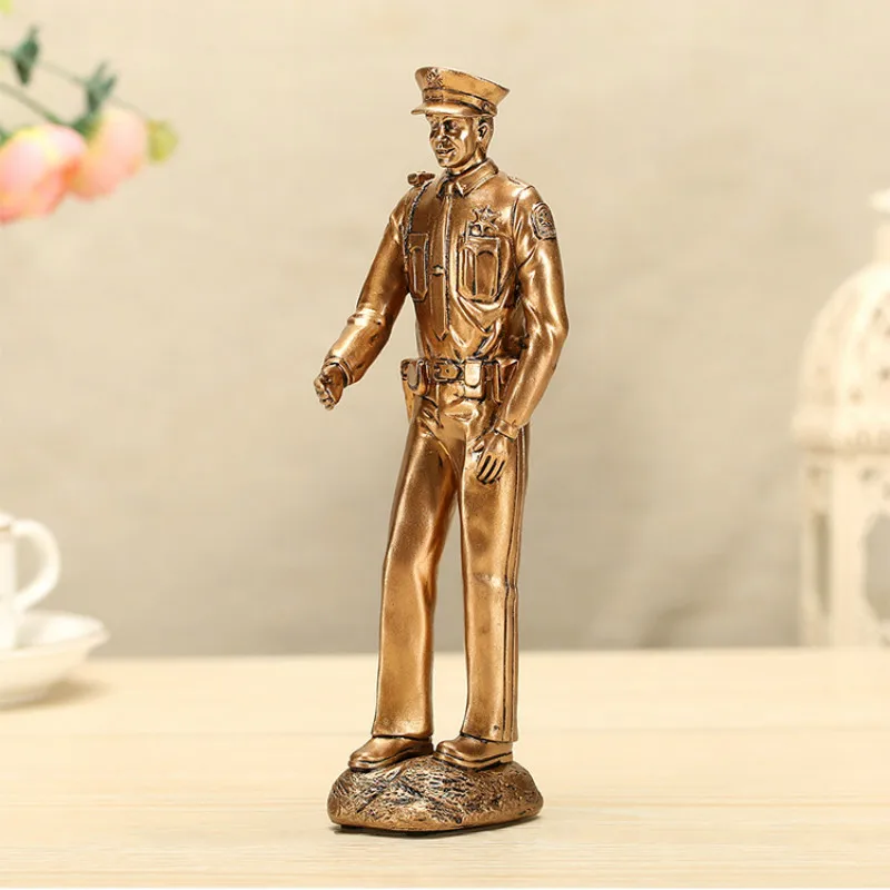 

[Cool] Firemen Policeman Figure Statue Sculpture Creative Resin Craft Human Figurine Home Decorations Accessories
