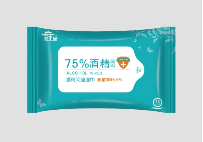 

75% alcohol disinfection wipes spot ethanol alcohol sterilization wet wipes 10 pieces in a portable extraction package