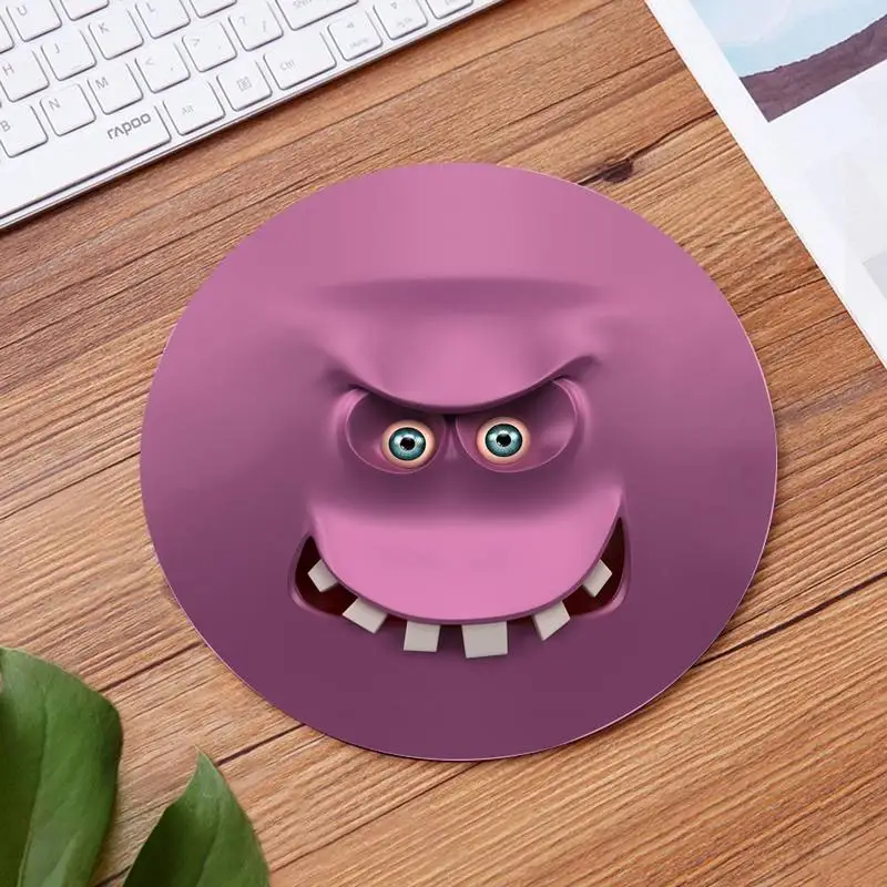 Игровой коврик для мыши с забавными краями и фиксацией лица Удобный круглый