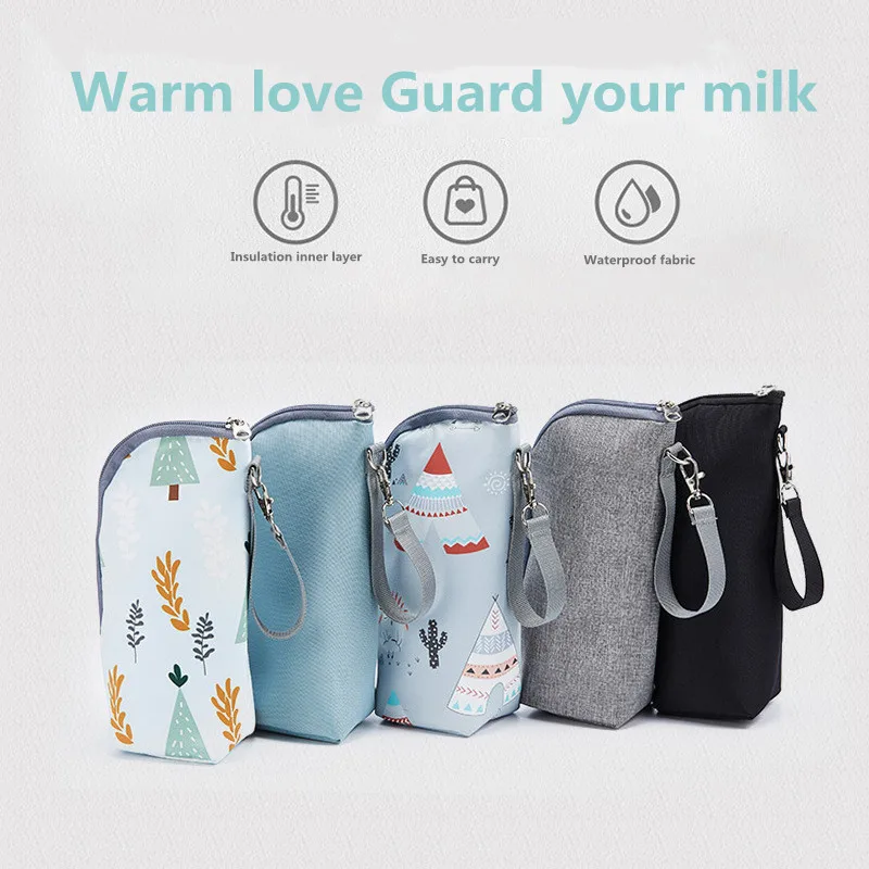 

Newborn Convenient Practical Multifunctional Feeding Milk Bottle Warmer Storage Bag Hanging Stroller Thermal Pouch Tote