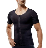mens slimming shapewear with zipper shirt top body shaper comfortable compression t shirts corset for sweat underwear shapers