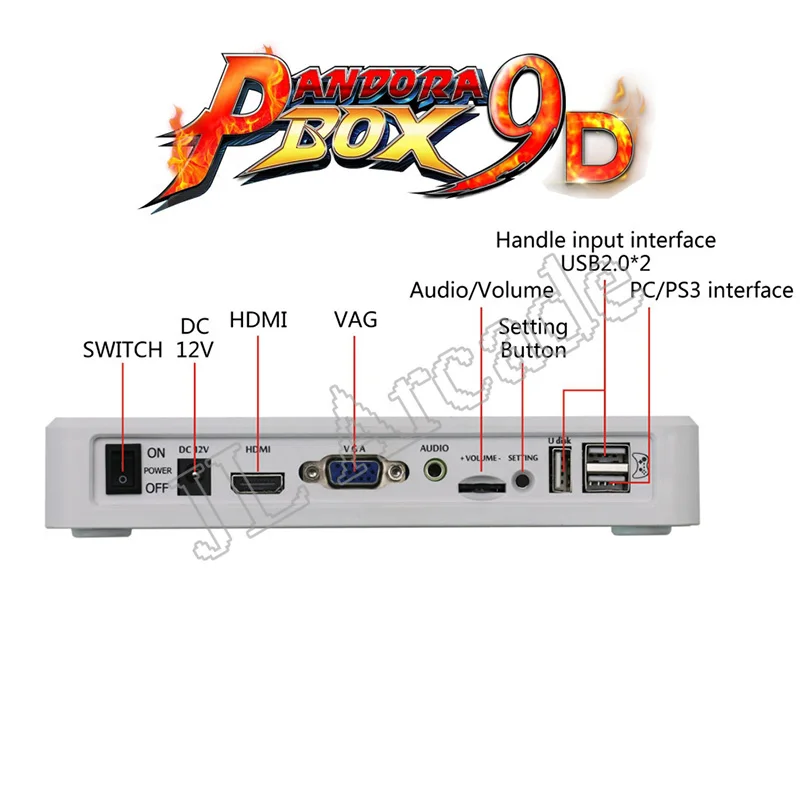 Pandora's Box 9D 2500 аркадная игровая консоль для ТВ ПК PS3 монитор Поддержка HDMI VGA USB с