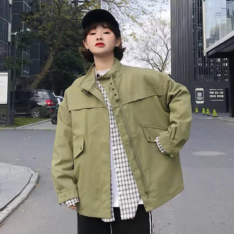 Весенняя куртка-бойфренд повседневные свободные верхняя одежда для женщин с
