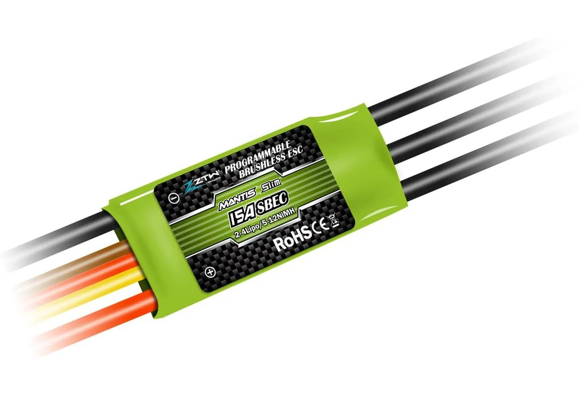 ZTW Mantis Slim 15A ESC with SBEC 5V/2A 2-4S Brushless Speed Controller for RC Airplane indoor F3P 3D Flying