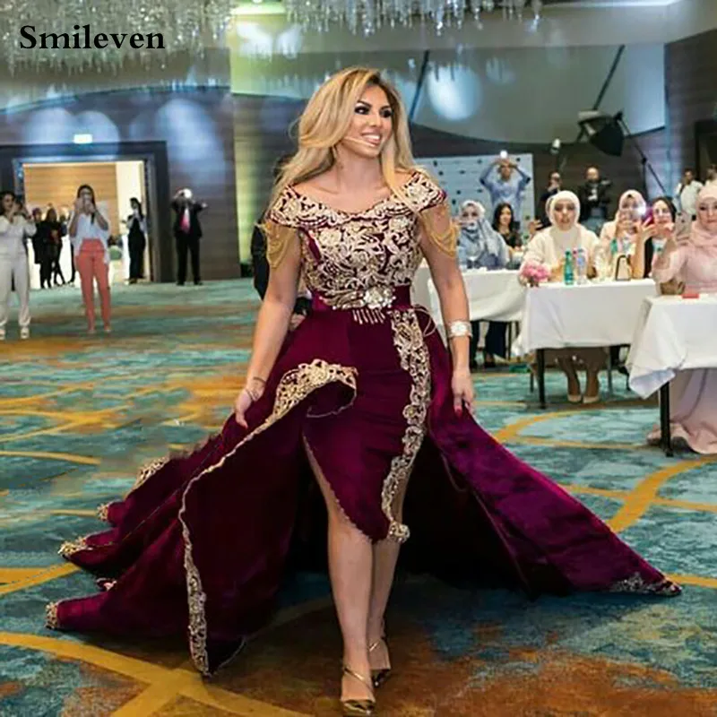 

Smileven Caftan вечернее платье из 2 частей с открытыми плечами Алжирские Платья для особых случаев кружевные вечерние платья
