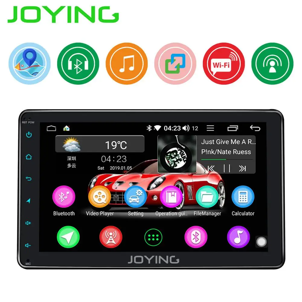 Joying Android 8,1 2 din автомобильный радиоприемник 8 дюймов HD сенсорный экран gps навигация wifi BT 1 Гб быстрая загрузка SWC для Toyota camry/RAV4/Corolla