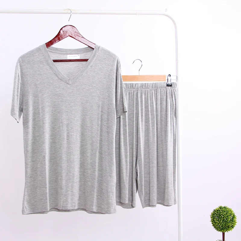 Комплект пижамный мужской из модала тонкая футболка с коротким рукавом и шорты