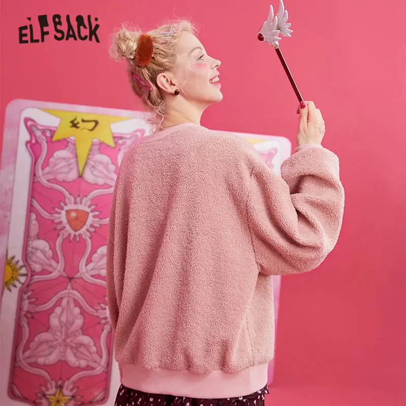 ELFSACK розовый однотонный волшебный для девушек с вышивкой вельветовый женский
