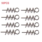 50 штук рыболовные крючком Мягкая приманка Весна центровочные шпильки фиксированно игольная пружина твист рукоятки замок для Мягкая приманка защелка замка